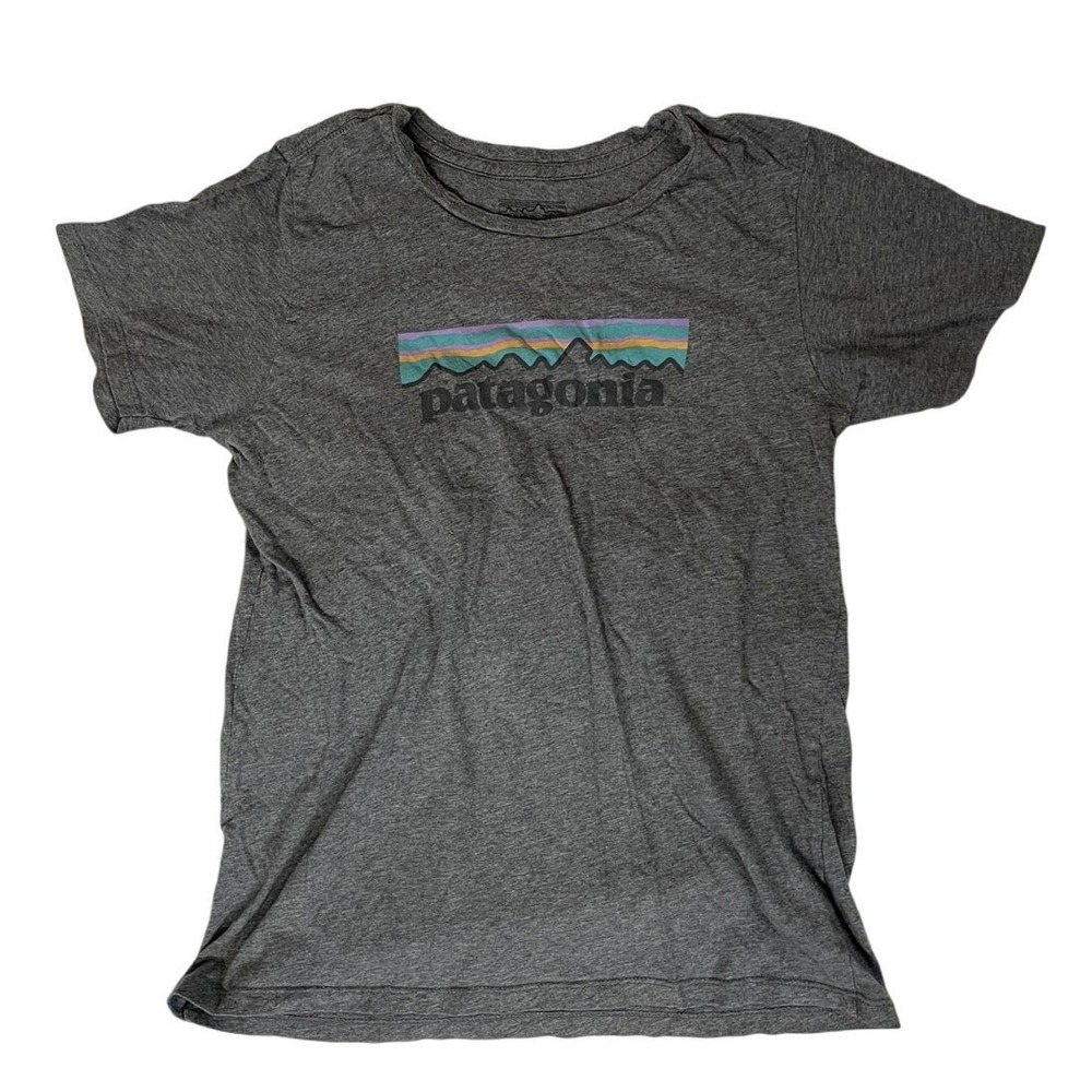 Patagonia Graphic Tee Womens Short Sleeve Gray Mountain Logo Shirt XS